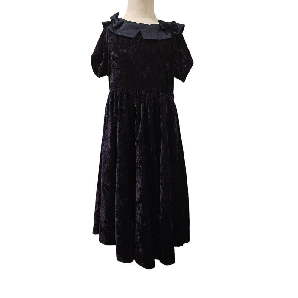 Jenni Jennifer Moore girls dress purple crushed velvet size 6X